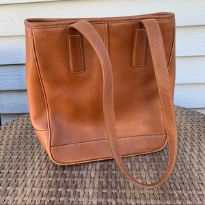 Coach leather Hampton tote in brown/tan